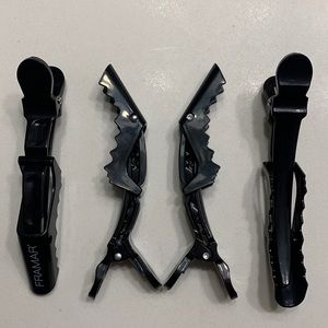 FRAMAR Black Gator Grip Hair Clips 4pcs